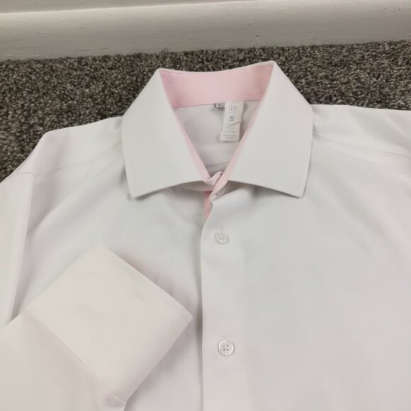 State & Liberty Shirt Performance L/S Button Up White Mens Large Athletic Fit - Picture 3 of 12